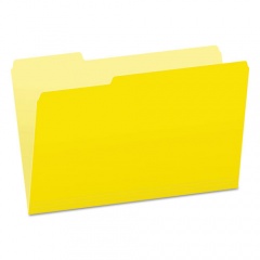 Pendaflex Colored File Folders, 1/3-Cut Tabs: Assorted, Legal Size, Yellow/Light Yellow, 100/Box (15313YEL)