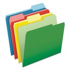 Pendaflex CutLess WaterShed File Folders, 1/3-Cut Tabs: Assorted, Letter Size, Assorted Colors, 100/Box (48434)