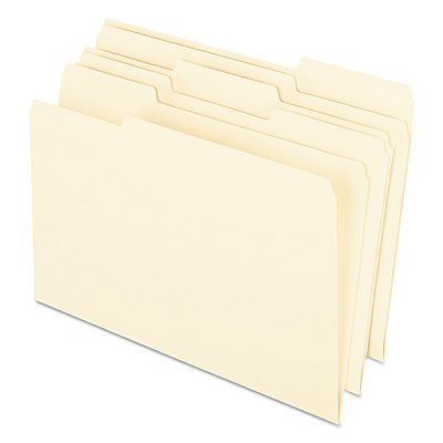 Earthwise by Pendaflex 100% Recycled Manila File Folder, 1/3-Cut Tabs: Assorted, Legal Size, 0.75" Expansion, Manila, 100/Box (PFX76520)