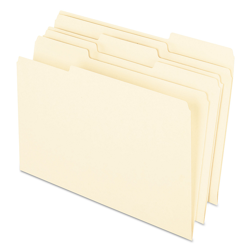 Earthwise by Pendaflex 100% Recycled Manila File Folder, 1/3-Cut Tabs: Assorted, Legal Size, 0.75" Expansion, Manila, 100/Box (PFX76520)