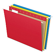 Pendaflex Colored Hanging Folders, Letter Size, 1/5-Cut Tabs, Three-Color Assortment, 25/Box (PFX81612)