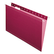 Pendaflex Colored Reinforced Hanging Folders, Legal Size, 1/5-Cut Tabs, Burgundy, 25/Box (PFX415315BUR)