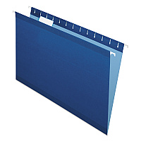 Pendaflex Colored Reinforced Hanging Folders, Legal Size, 1/5-Cut Tabs, Navy, 25/Box (PFX415315NAV)