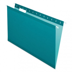 Pendaflex Colored Reinforced Hanging Folders, Legal Size, 1/5-Cut Tabs, Teal, 25/Box (415315TEA)