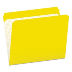 Pendaflex Double-Ply Reinforced Top Tab Colored File Folders, Straight Tabs, Letter Size, 0.75" Expansion, Yellow, 100/Box (R152YEL)
