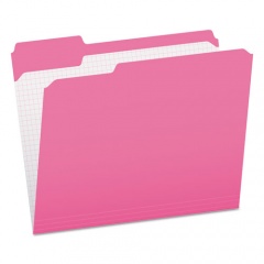Pendaflex Double-Ply Reinforced Top Tab Colored File Folders, 1/3-Cut Tabs: Assorted, Letter Size, 0.75" Expansion, Pink, 100/Box (R15213PIN)