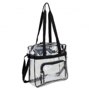Eastsport Clear Stadium Approved Tote, PVC, 12 x 5 x 12, Black/Clear (498000BJBLK)