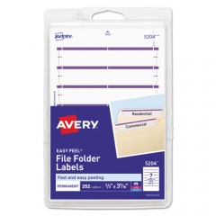 Avery Printable 4" x 6" - Permanent File Folder Labels, 0.69 x 3.44, White, 7/Sheet, 36 Sheets/Pack, (5204) (05204)