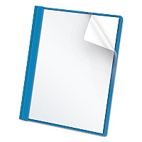 Oxford Clear Front Standard Grade Report Cover, Three-Prong Fastener, 0.5" Capacity, 8.5 x 11, Clear/Light Blue, 25/Box (OXF55801)