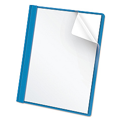 Oxford Clear Front Standard Grade Report Cover, Three-Prong Fastener, 0.5" Capacity, 8.5 x 11, Clear/Light Blue, 25/Box (OXF55801)