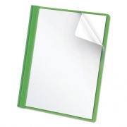 Oxford Clear Front Standard Grade Report Cover, Three-Prong Fastener, 0.5" Capacity, 8.5 x 11, Clear/Green, 25/Box (55807)