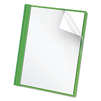 Oxford Clear Front Standard Grade Report Cover, Three-Prong Fastener, 0.5" Capacity, 8.5 x 11, Clear/Green, 25/Box (OXF55807)