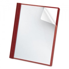 Oxford Premium Paper Clear Front Cover, 3 Fasteners, Letter, Red, 25/box (58811)