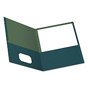 Earthwise by Oxford 100% Recycled Paper Twin-Pocket Portfolio, 100-Sheet Capacity, 11 x 8.5, Blue, 25/Box (OXF78502)