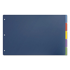 Cardinal Tabloid-Size Poly Index Divider, 5-Tab, 11 x 17, Assorted, 1 Set (CRD84250)