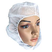 White 17 Gsm Poly Pro Hood 100pcs Bag 1000pcs Cs. 18 Lbs., Case Of 1000 (GAH-HOOD-WH)