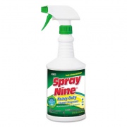 Spray Nine Heavy Duty Cleaner/Degreaser/Disinfectant, Citrus Scent, 32 oz, Trigger Spray Bottle, 12/Carton (26832CT)