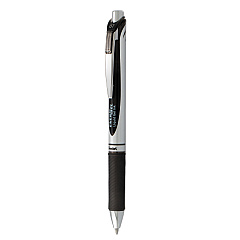 Pentel EnerGel RTX Gel Pen, Retractable, Medium 0.7 mm, Black Ink, Black/Silver Barrel, Dozen (PENBL77PC12A1)