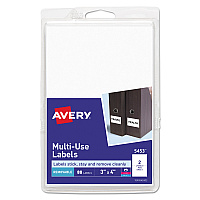 Avery Removable Multi-Use Labels, Inkjet/Laser Printers, 3 x 4, White, 2/Sheet, 40 Sheets/Pack, (5453) (AVE05453)