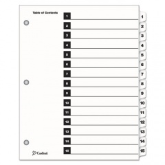 Cardinal OneStep Printable Table of Contents and Dividers, 15-Tab, 1 to 15, 11 x 8.5, White, White Tabs, 1 Set (61513)