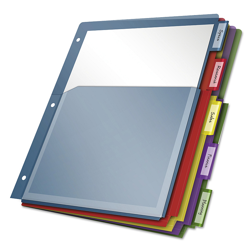 Cardinal Expanding Pocket Index Dividers, 5-Tab, 11 x 8.5, Assorted, 1 Set (CRD84012)