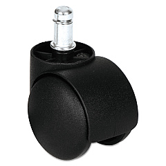 Alera Dual Wheel Hooded Casters, Grip Ring Type B Stem, 1.5" Hard Nylon Wheel, Matte Black, 5/Set (ALECASTERHT1)