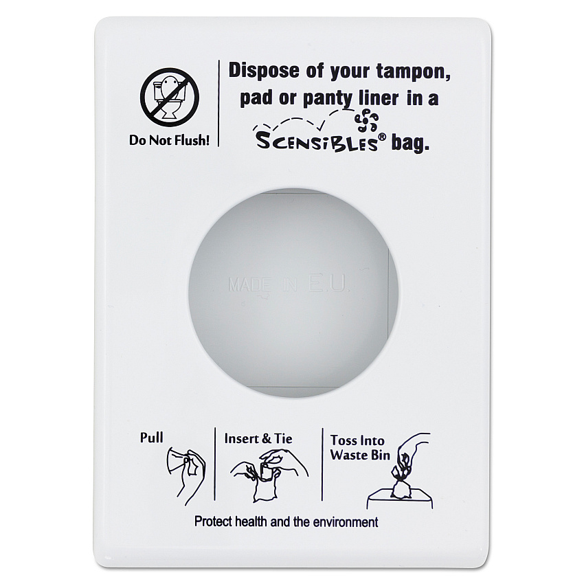 HOSPECO Scensibles Personal Disposal Bag Dispenser, Plastic, White (HOSSDW)