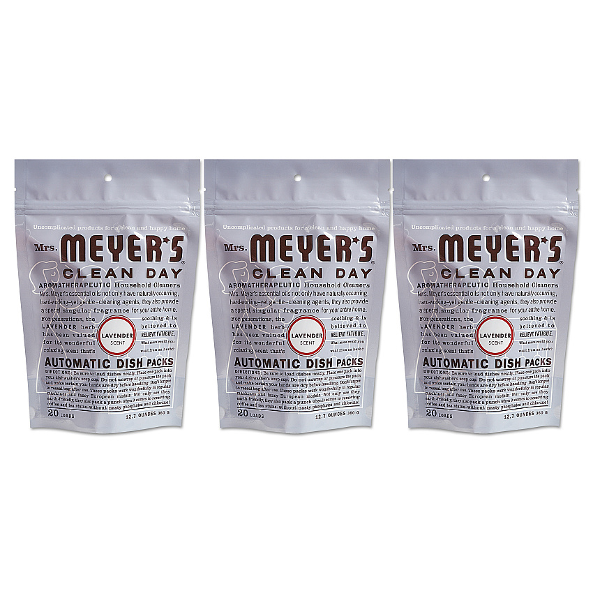 Mrs. Meyer's Automatic Dish Detergent, Lavender, 12.7 oz Pack, 20/Pack, 6 Packs/Carton (SJN306685)