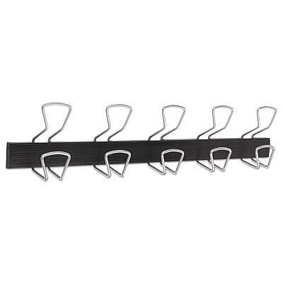 Alba Wall-Mount Coat Hooks, 29.92 x 2.95 x 6.45, Metal, Silver, 22 lb Capacity (ABAPMPRO5M)