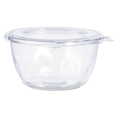 Dart Tamper-Resistant, Tamper-Evident Bowls with Flat Lid, 16 oz, 5.5" Diameter x 2.7"h, Clear, 240/Carton (CTR16BF)