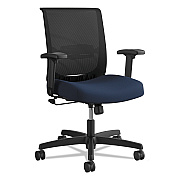HON Convergence Mid-Back Task Chair, Swivel-Tilt, Supports Up To 275 Lb, 16.5" To 21" Seat Height, Navy Seat, Black Back/base (HONCMZ1ACU98)