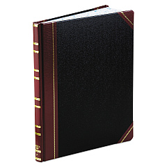 Boorum & Pease Extra-Durable Bound Book, Single-Page Record-Rule Format, Black/Maroon/Gold Cover, 11.94 x 9.78 Sheets, 300 Sheets/Book (BOR1602123F)
