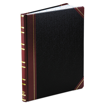 Boorum & Pease Extra-Durable Bound Book, Single-Page Record-Rule Format, Black/Maroon/Gold Cover, 11.94 x 9.78 Sheets, 300 Sheets/Book (BOR1602123F)