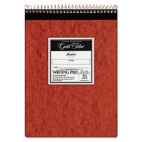 Ampad Gold Fibre Retro Wirebound Writing Pads, Wide/Legal and Quadrille Rule, Red Cover, 70 White 8.5 x 11.75 Sheets (TOP20008R)