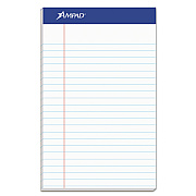 Ampad Recycled Writing Pads, Narrow Rule, Politex Green Kelsu Headband, 50 White 5 x 8 Sheets, Dozen (TOP20154)
