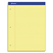 Ampad Double Sheet Pads, Narrow Rule, 100 Canary-Yellow 8.5 x 11.75 Sheets (TOP20246)