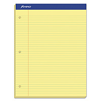 Ampad Double Sheet Pads, Narrow Rule, 100 Canary-Yellow 8.5 x 11.75 Sheets (TOP20246)