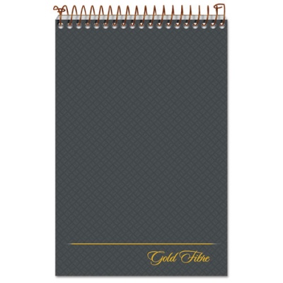 Ampad Gold Fibre Steno Pads, Gregg Rule, Designer Diamond Pattern Gray/Gold Cover, 100 White 6 x 9 Sheets (20808)