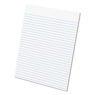Ampad Glue Top Pads, Wide/Legal Rule, 50 White 8.5 x 11 Sheets, Dozen (TOP21112)