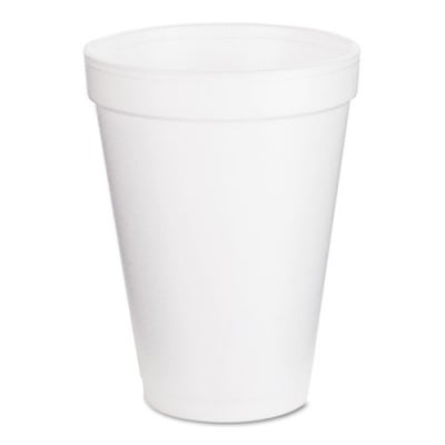 Dart Foam Drink Cups, 12 oz, White, 25/Pack (12J12BG)