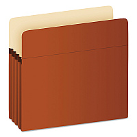 Earthwise by Pendaflex Recycled File Pockets, 3.5" Expansion, Letter Size, Red Fiber (PFXE1524E)