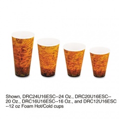 Dart Fusion Escape Foam Hot/Cold Cups, 20 oz, Brown/Black, 500/Carton (20U16ESC)