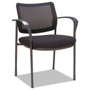 Alera IV Series Mesh-Back Fabric-Seat Guest Chairs, 25.19" x 23.62" x 32.28", Black Seat, Black Back, Black Base, 2/Carton (IV4314A)