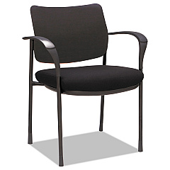 Alera IV Series Fabric Back/Seat Guest Chairs, 24.8" x 22.83" x 32.28", Black Seat, Black Back, Black Base, 2/Carton (ALEIV4317A)