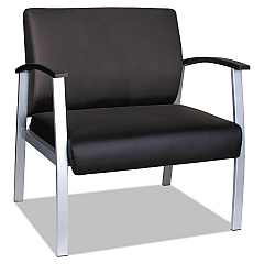Alera metaLounge Series Bariatric Guest Chair, 30.51" x 26.96" x 33.46", Black Seat, Black Back, Silver Base (ALEML2219)