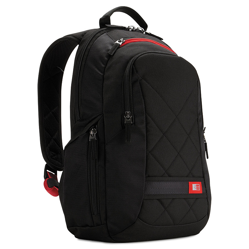 Case Logic Diamond Backpack, Fits Devices Up to 14.1", Polyester, 6.3 x 13.4 x 17.3, Black (CLG3201265)