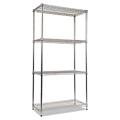 Alera NSF Certified Industrial Four-Shelf Wire Shelving Kit, 36w x 18d x 72h, Silver (ALESW503618SR)