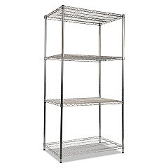 Alera NSF Certified Industrial Four-Shelf Wire Shelving Kit, 36w x 24d x 72h, Silver (ALESW503624SR)