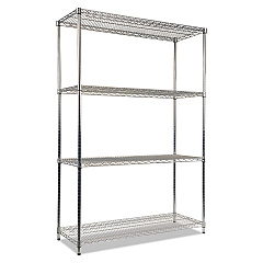 Alera NSF Certified Industrial Four-Shelf Wire Shelving Kit, 48w x 18d x 72h, Silver (ALESW504818SR)