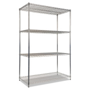Alera NSF Certified Industrial Four-Shelf Wire Shelving Kit, 48w x 24d x 72h, Silver (SW504824SR)